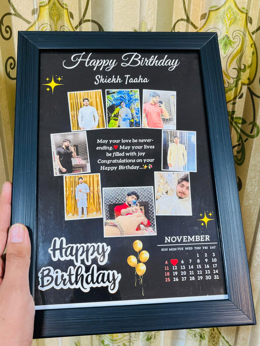 customize Birthday Wooden frame with Glass